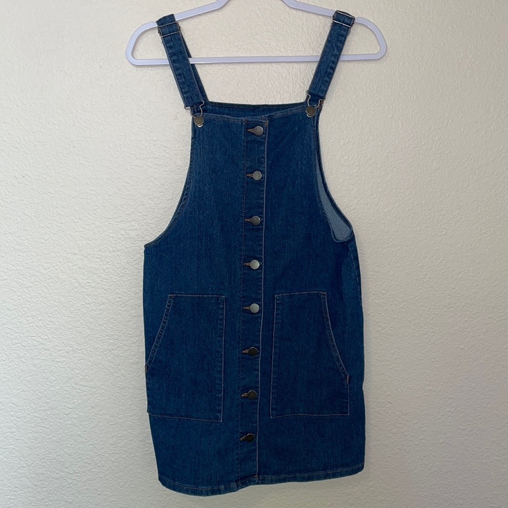 Denim overall dress